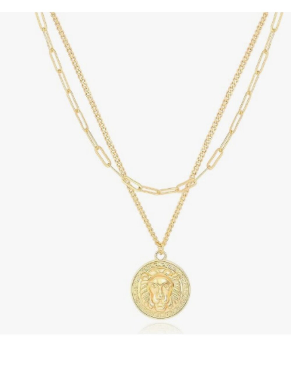 Pearl 18K Gold Plated Moon Star Lion Evil Eye Love Heart Cross Pendant Necklace